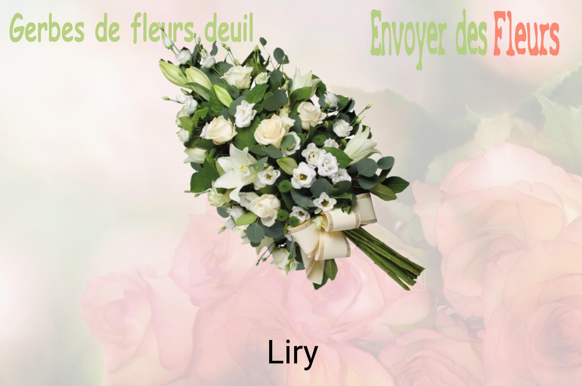 Gerbe de fleurs de deuil livrée à Liry